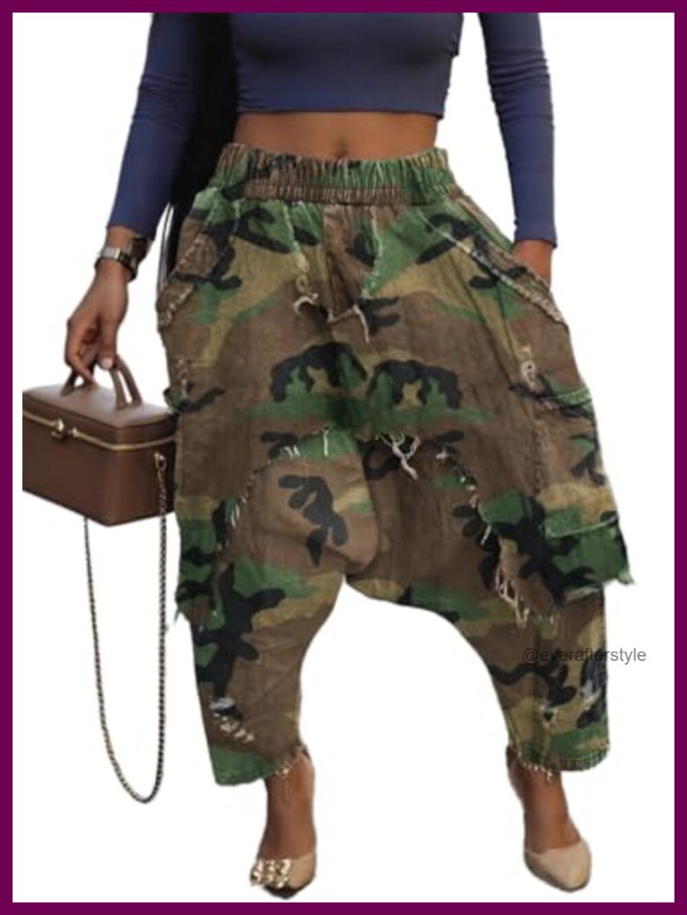 High Waist Barrel Jeans Wide Leg Patch Denim Pants Pull-On